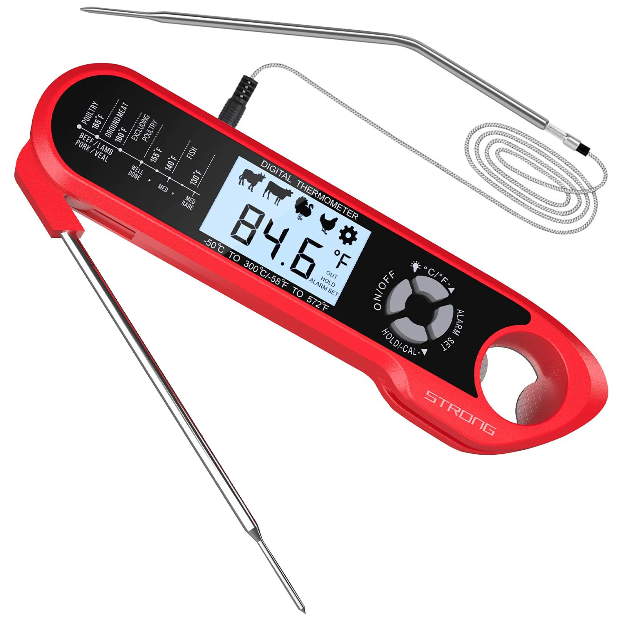 AGSIVO Dual Probes Fast Instant Read Digital Food Meat Thermometer Waterproof For BBQ Kitchen Cooking Grilling (image for) AGSIVO Dual Probes Fast Instant Read Digital Food Meat Thermometer Waterproof For BBQ Kitchen Cooking Grilling